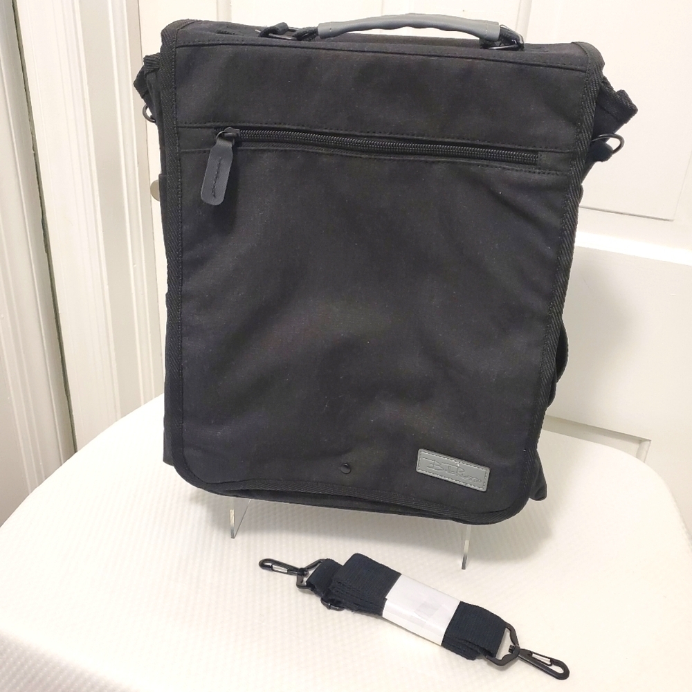 EC Unisex Bella Russo Black Large Messenger Bag, School, Work, Travel